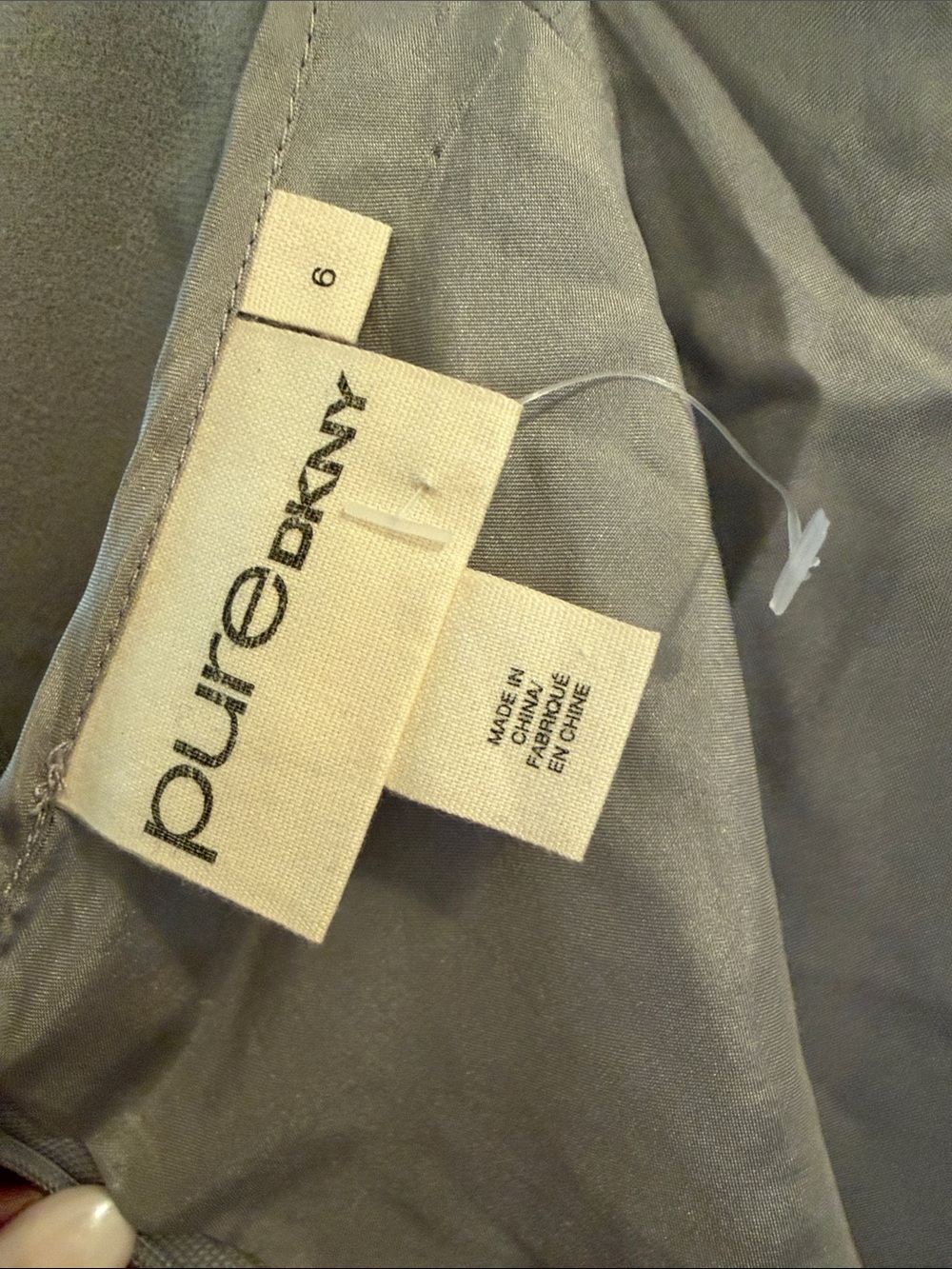 Pure DKNY Women's Light Gray Silk Pleated A-Line Skirt 6 - Picture 6 of 11